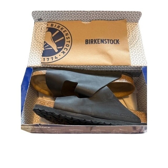 Birkenstock Arizona BS Black Leather Cork Footbed Sandals Sz 41 EU 10 US New - Picture 5 of 7